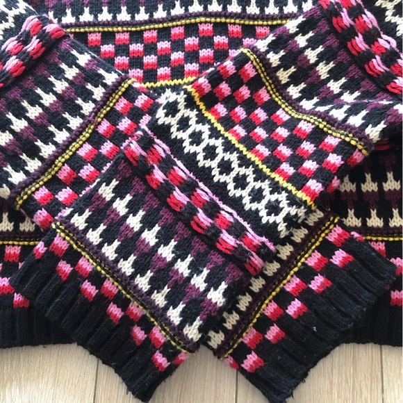 Zara Jacquard Multicolored Cropped Pocket Cardigan Jacket Size L - Picture 8 of 11